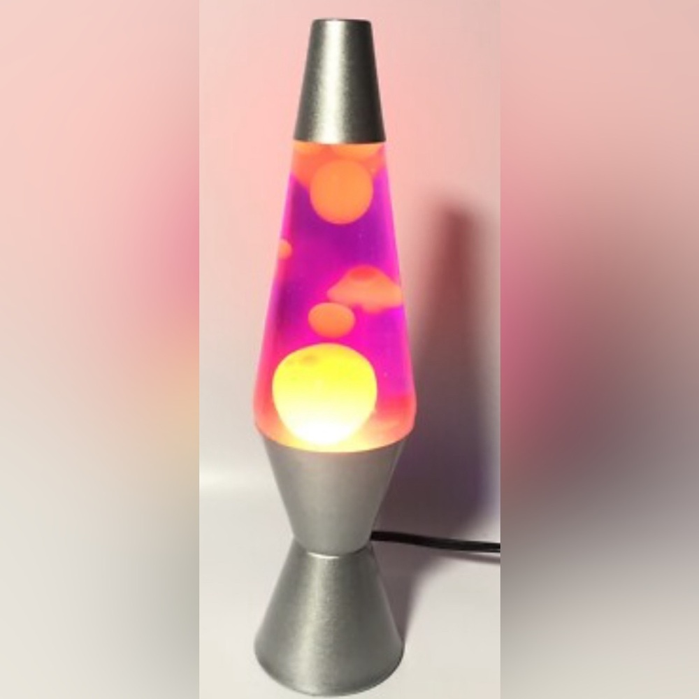 Silver and Pink Lava Lamp
